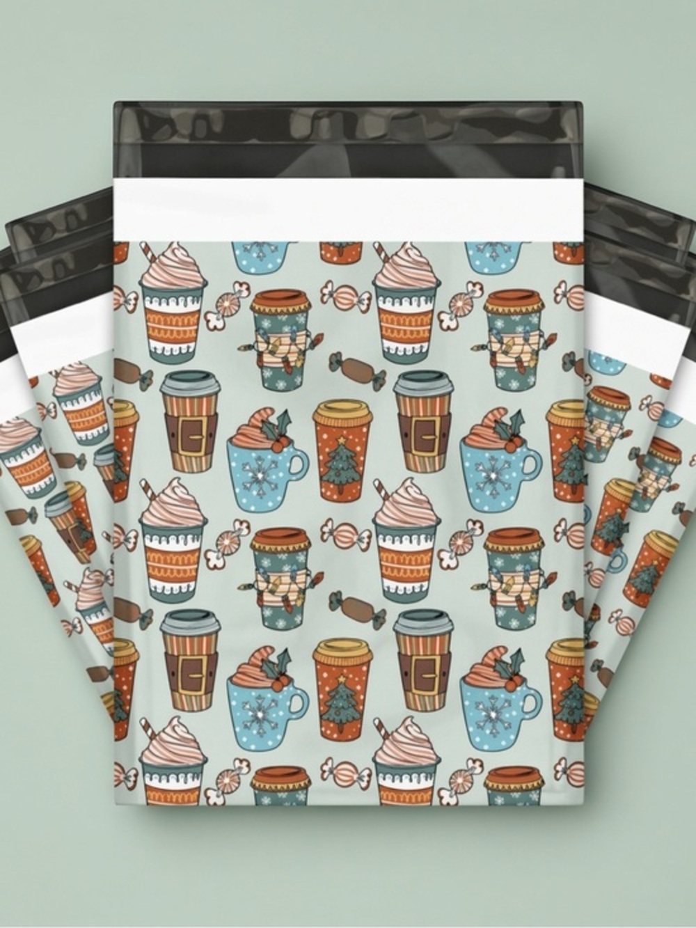 (10) 10x13 Christmas Poly Mailers